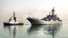 Tàu chiến Nga lần đầu cập cảng Israel 